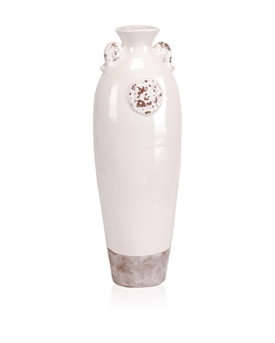 Oise I Vase, White/Natural, 7 x 6 x 20″