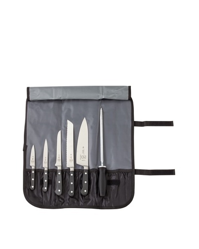 Mercer Cutlery Renaissance 7-Piece Knife Roll Set, Steel/Black