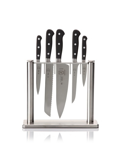 Mercer Cutlery Renaissance 6-Piece Knife Set with Tempered-Glass Block [Steel/Black]