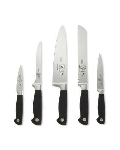 Mercer Cutlery Genesis 6-Piece Forged Knife Block Set [Steel/Black]