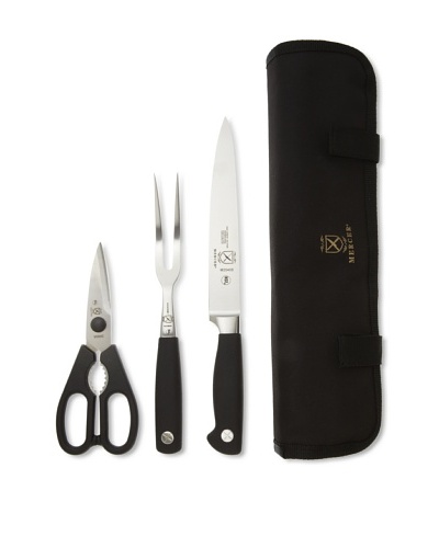 Mercer Cutlery Genesis 4-Piece Forged Carving Set [Steel/Black]