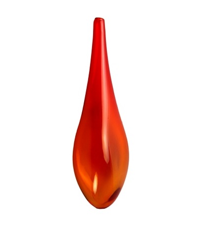 Meridian Glass Pinched Wall Vase, Amber/Red