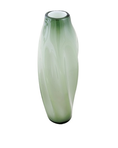 Meridian Glass Short Abstract Hand-Blown Vase, Moss