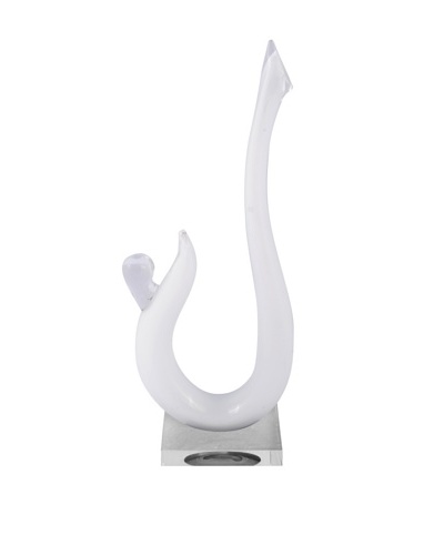 Meridian Glass Hand-Blown Flying Sculpture, White