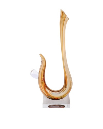 Meridian Glass Hand-Blown Flying Sculpture, Amber