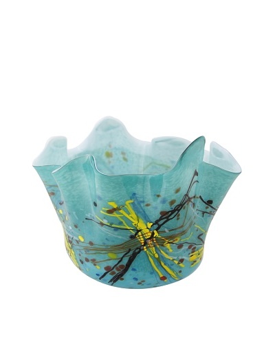 Meridian Glass Hand-Blown Ruffle Vase, Multi