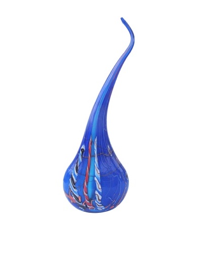 Meridian Glass Zanfirico Freeform Swirl Glass, Cobalt