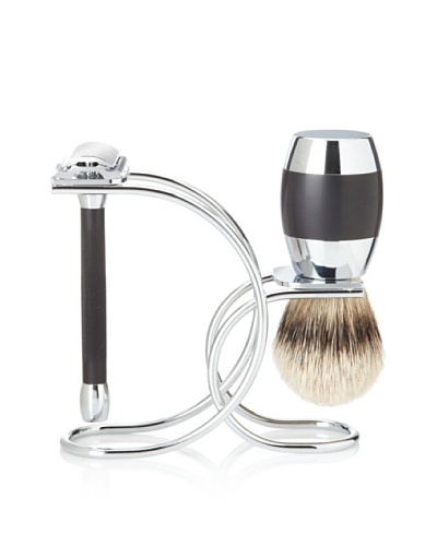 Merkur Long Handled 3-Piece Shaving Set, Black