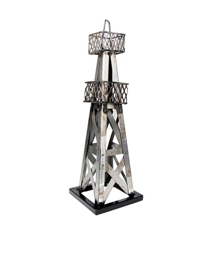 Metrotex Steel Tabletop Oil Derrick Replica, Raw Steel