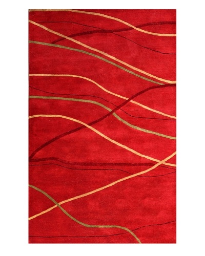 Meva Rugs Sway Rug, Red, 5′ x 8′