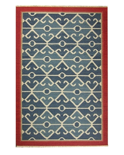 Meva Rugs Kilim Rug, Blue, 5′ x 8′