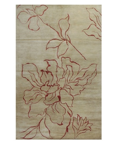 Meva Rugs Flora Rug, Ivory, 5' x 8'