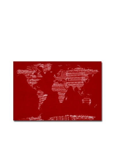 Michael Tompsett Canvas Artwork, Sheet Music World Map