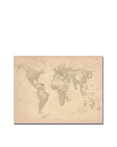 Michael Tompsett World Map of Cities Canvas Art