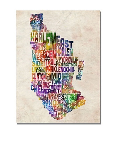 Michael Tompsett Manhattan Typography Map Canvas Art