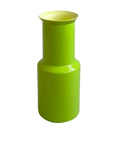 Middle Kingdom Porcelain Bamboo Vase, Yellow/Apple Green