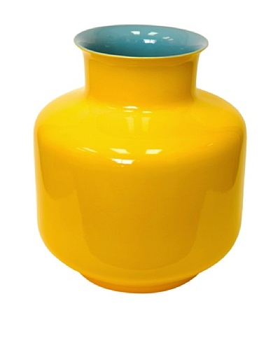 Middle Kingdom Porcelain Monk Vase, Turquoise/Yellow