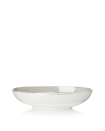 Mikasa 13.75 Platinum Shimmer Oval Bowl, White/Platinum