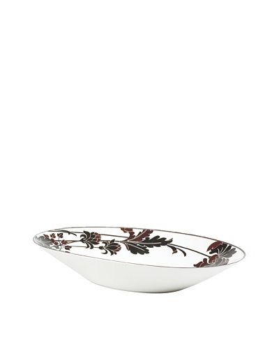 Mikasa Cocoa Blossom Oversize 20″ Oval Bowl, White/Dark Brown