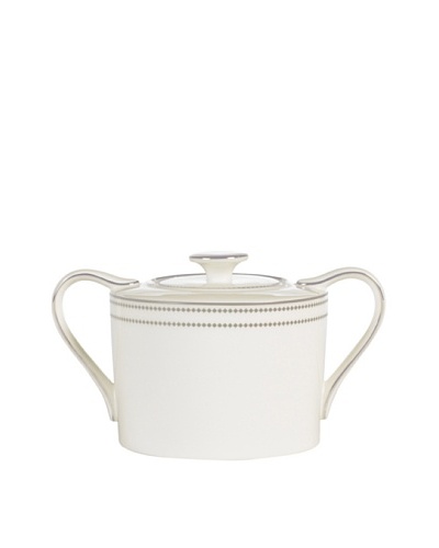 Mikasa Chelsea Platinum Covered Sugar Bowl, Ivory/Platinum