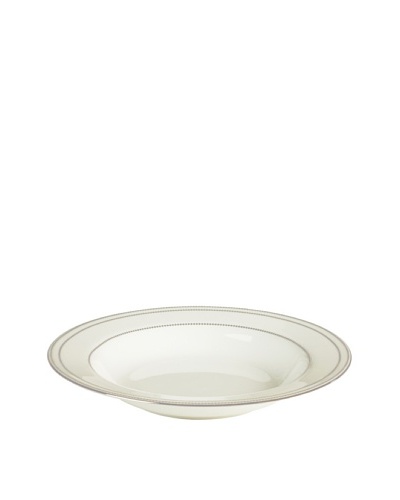 Mikasa Chelsea Platinum Rimmed Soup Bowl, Ivory/Platinum