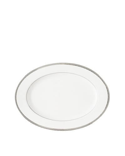 Mikasa 16″ Astor Place Oval Platter, White/Off-White/Platinum