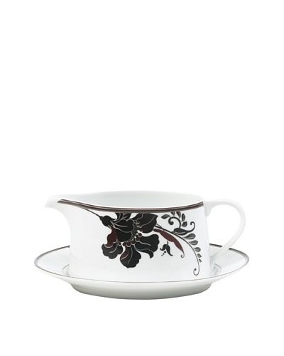 Mikasa Cocoa Blossom Gravy Boat, White/Dark Brown