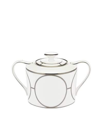 Mikasa Platinum Links Covered Sugar Bowl, Ivory/Platinum