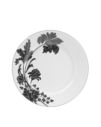 Mikasa Cocoa Blossom Accent Plate, White/Dark Brown Iris