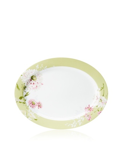 Mikasa 16″ Silk Floral Oval Platter, Pink