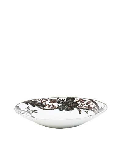 Mikasa Cocoa Blossom Oversize 16 Round Bowl, White/Dark Brown