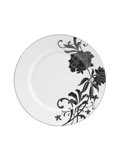 Mikasa Cocoa Blossom Accent Plate, White/Dark Brown Peony