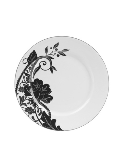 Mikasa Cocoa Blossom Accent Plate, White/Dark Brown Rose