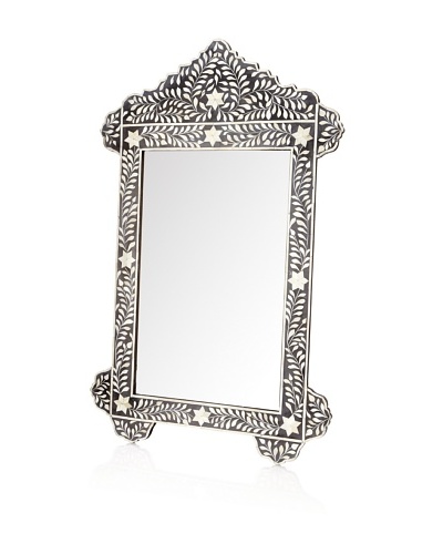 Mili Designs Style Mother of Pearl & Bone Mirror, Black