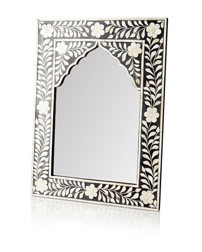 Mili Designs Arch Bone Inlay Mirror, Black