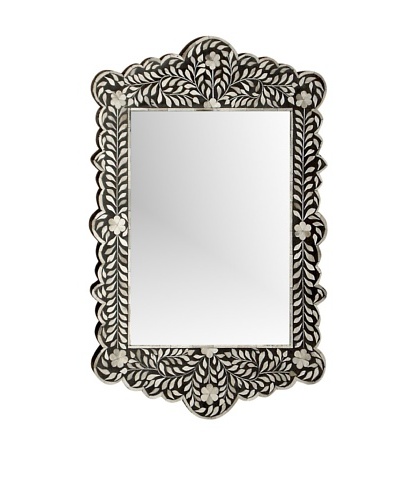 Mili Designs Black Bone Inlay Mirror, Black