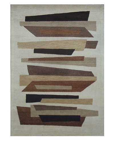 Mili Designs NYC Wood Patterned Rug, Tan/Multi, 5' x 8'