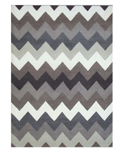 Mili Designs NYC Gray Zig Zag Rug, 5′ x 8′