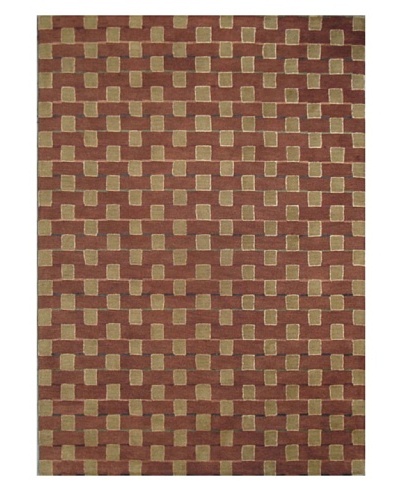Mili Designs NYC Brick Patterned Rug, Rust/Multi, 5' x 8'