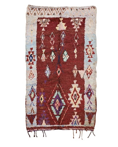 Mili Designs NYC Boucherouite Rug, Maroon, 4' 6 x 8'