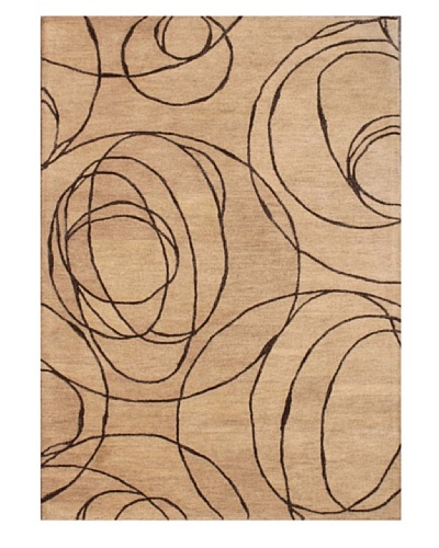 Mili Designs NYC Abstract Patterned Rug, Beige/Brown, 5′ x 8′