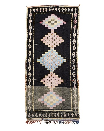 Mili Designs NYC Boucherouite Rug, Pink/Black, 4' 5 x 10' Runner