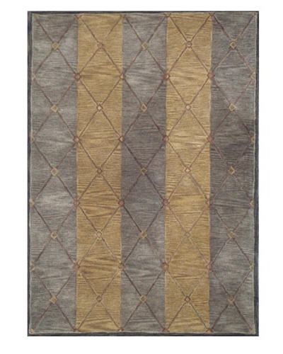Mili Designs NYC Diamond Patterned Rug, Grey/Gold, 5' x 8'