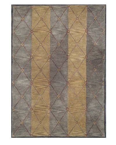 Mili Designs NYC Diamond Patterned Rug, Grey/Gold, 5′ x 8′