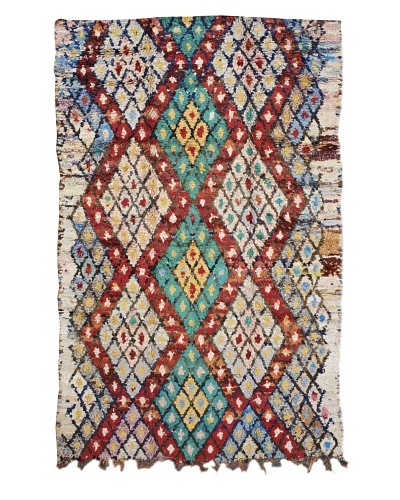 Mili Designs NYC Boucherouite Rug, Green/Multi, 5′ 9″ x 8′ 10″