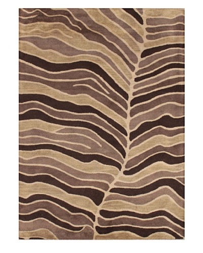 Mili Designs NYC Leaf Patterned Rug, Tan/Multi, 5′ x 8′