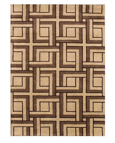 Mili Designs NYC Maze Patterned Rug, Tan/Multi, 5' x 8'