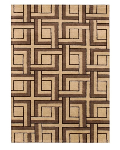 Mili Designs NYC Maze Patterned Rug, Tan/Multi, 5′ x 8′