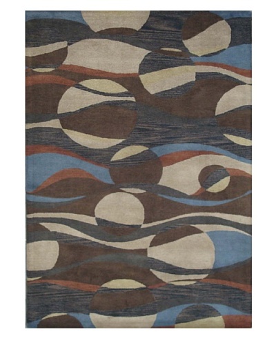 Mili Designs NYC Ocean Patterned Rug, Multi, 5′ x 8′