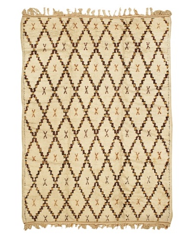 Mili Designs NYC Moroccan Beni Ourain, Cream/Orange/Brown, 5′ 8″ x 8′ 2″